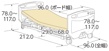 ベーシックベッド樹脂ボード寸法図